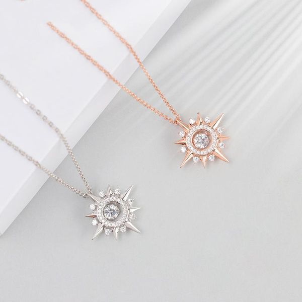 

pendant necklaces 2021 women rose gold decoration collarbone six-pointed stars stainless steel necklace, jewelry, Silver