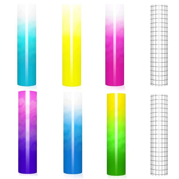 

window stickers 6pcs cool color-changing self-adhesive film with 2pcs transfer cold discoloration for drink decoration