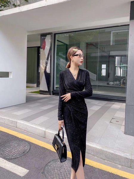 

casual dresses wb1170 fashion women 2021 spring dress luxury european design party style, Black;gray