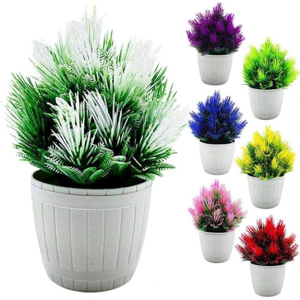 

decorative flowers & wreaths 1 set good-looking faux mini potted plant miniature plastic imitation weather resistant for farmhouse