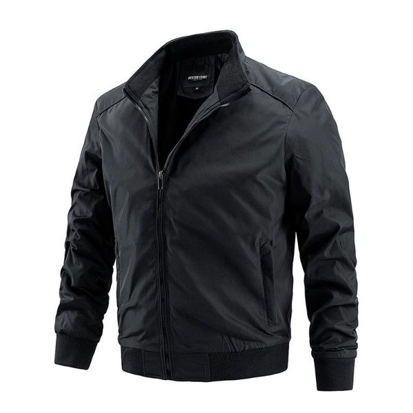 

men's jackets spring summer men thin jacket casual lightweight solid color stand collar slim fit mens coat 2021 clothing fashion, Black;brown