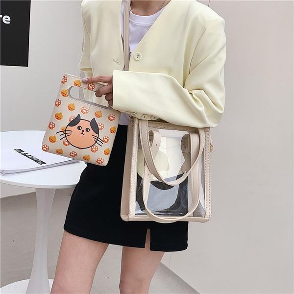 

evening bags 2021 the tide fashion transparent shoulder inclined bag web celebrity hand-held tote