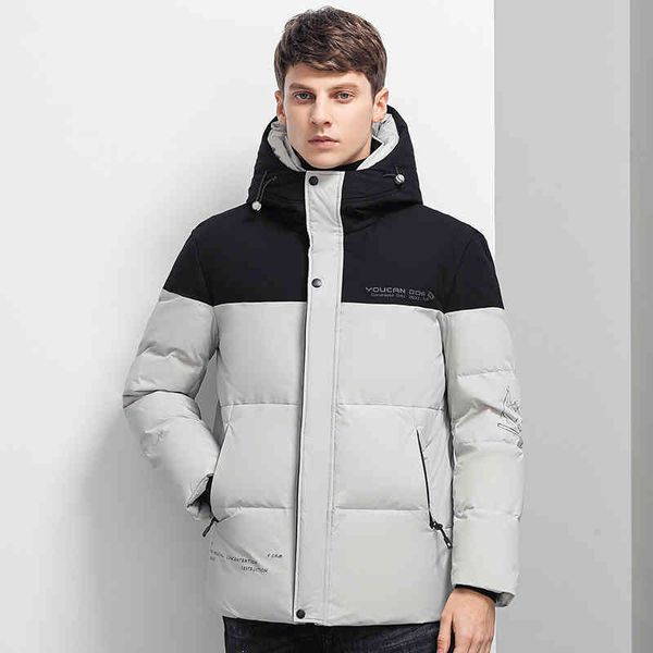 

men's down et warm windproof and cold proof casual coat, Black;white