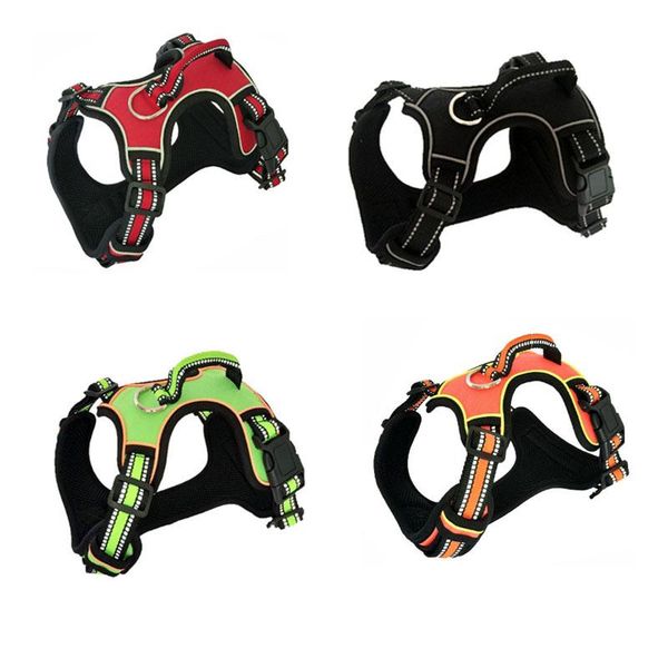 

dog collars & leashes harness no-pull softy handle control pet reflective adjustable strip outdoor vest for pulling walking dogs