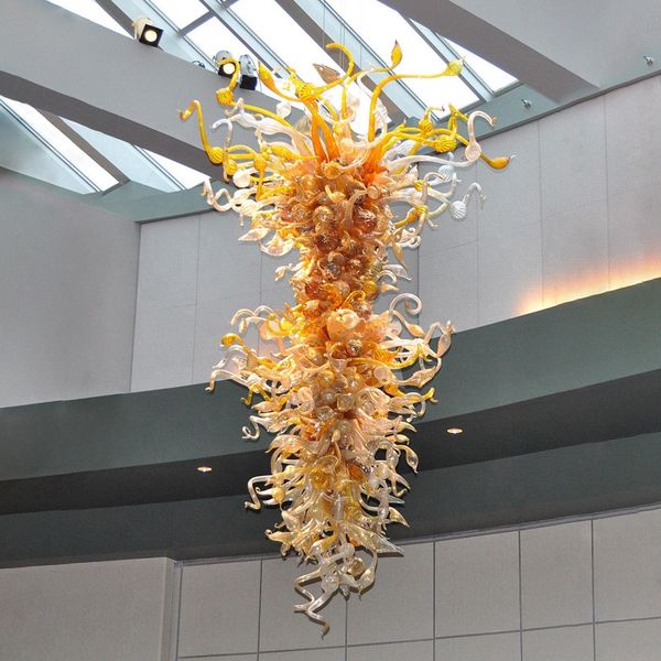 

luxury large lamps yellow chandeliers blown glass led hanging pendant lights modern chandelier for home l staircase art decoration