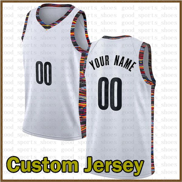 

custom brooklyn basketball jersey uniform personalized shirt shirt team name & number present gifts jerseys for men 2021 diy customize white