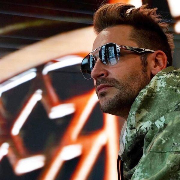 

sunglasses pilot silver metal frame for men double bar, White;black