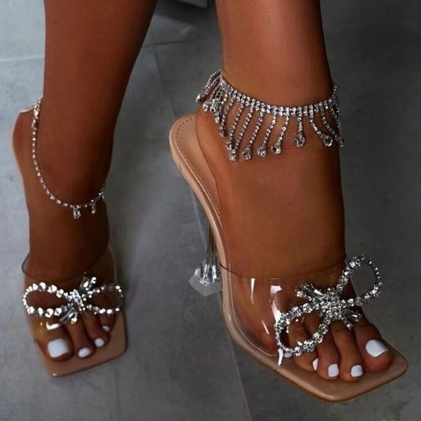 

sandals women's slippers, high heels, bow ties, big dress. ivh2, Black