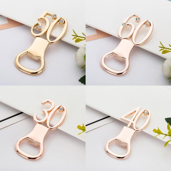 

20pcs gold 18 30 40 50 60 beer bottle opener 50th 60th birthday party favors 18th 30th golden wedding anniversary decorations favor