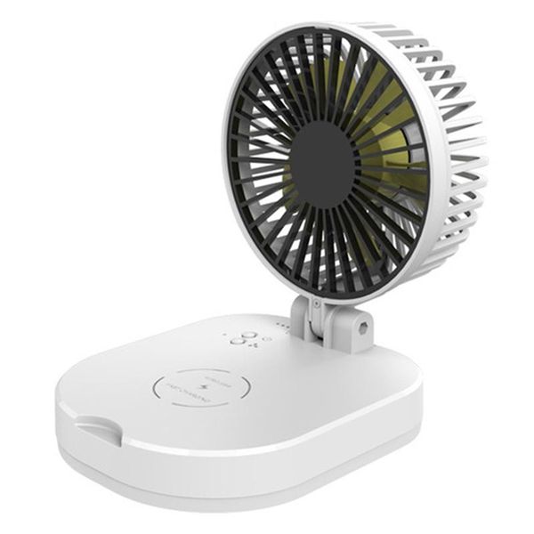 

electric fans mini usb small fan wireless charger 10000mah folding portable desktop