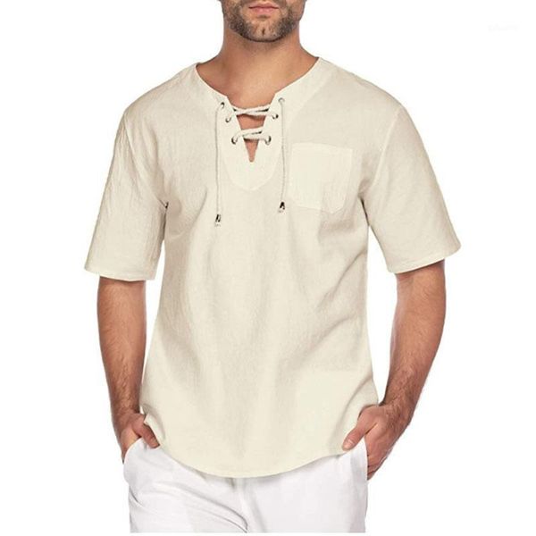 

men's casual shirts street short sleeve t-shirt cotton lace fashion, White;black