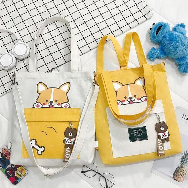 

school bags women's backpack fashion canvas zipper shoulder bag teenager girls in korean style female messenger crossbody