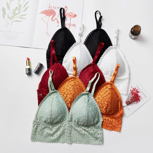 

bras woman lace bra beauty back underwear french bralette padded lingerie for women no wire brassiere a b cup, Red;black