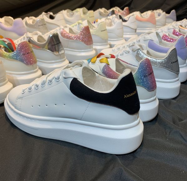 

designer men women white mens shoes platform casual shoe flat sneakers factory_footwear eu 34-45, Black;white