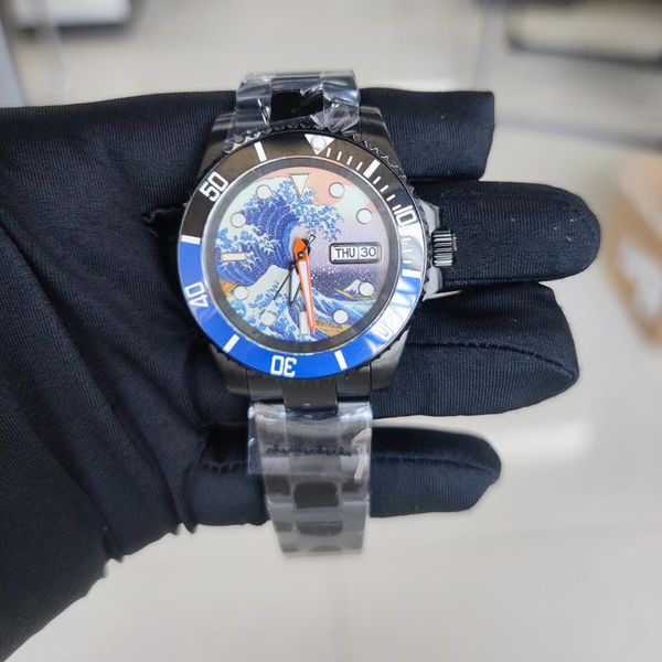 

wristwatches 2021 men's automatic mechanical watch nh35 movement sapphire glass diving stainless steel 316l waterproof luminous, Slivery;brown