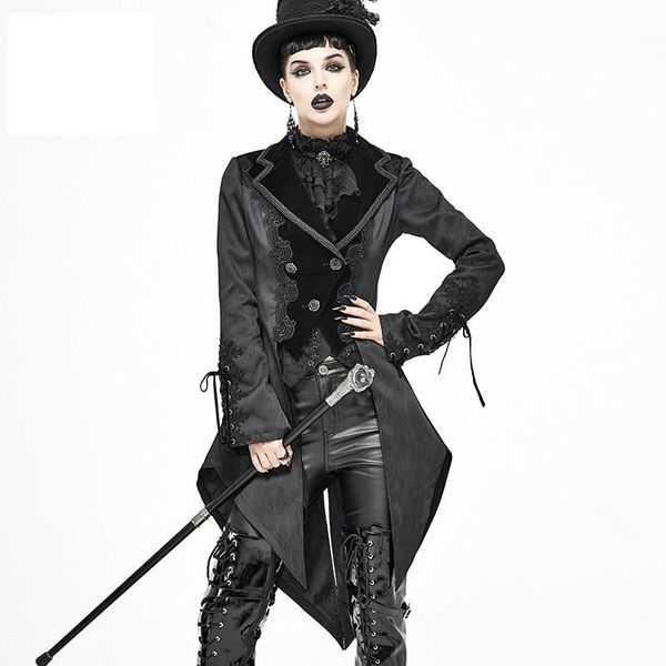 

women's jackets gothic retro gorgeous tuxedo jacket prom banquet business lace v-neck formal wear long, Black;brown