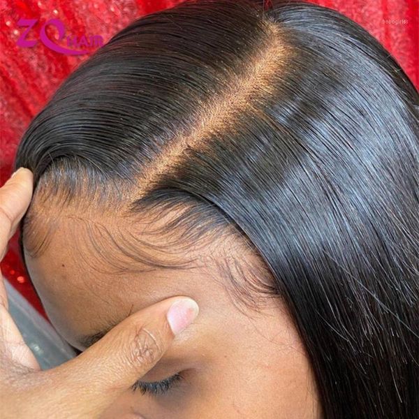 

brazilian hair straight wigs for women human 30 inch remy swiss lace front wig pre plucked transparent wig1, Black;brown