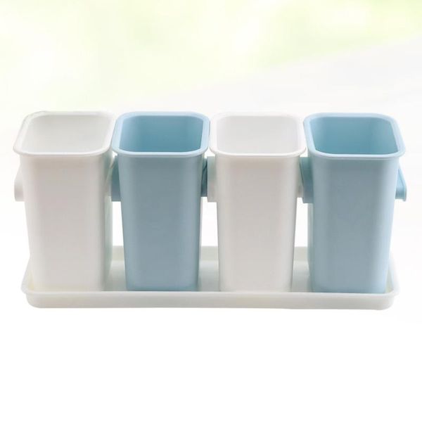 

chopsticks kitchen holder storage container draining rack (white light blue)