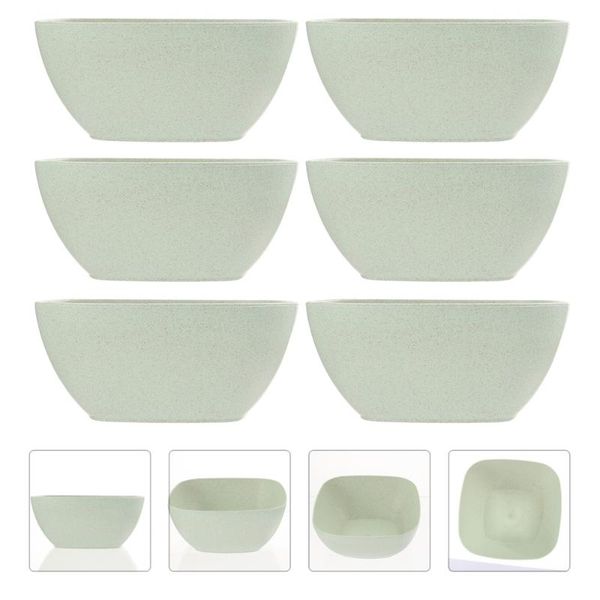 

bowls 1 set 6pcs wheat straw eco-friendly salad multi-function