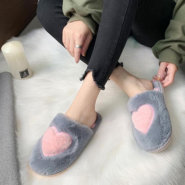 

women slipper winter plush warm indoor slippers cotton 2021 shoes anti-skid fashion flat bottom, Black