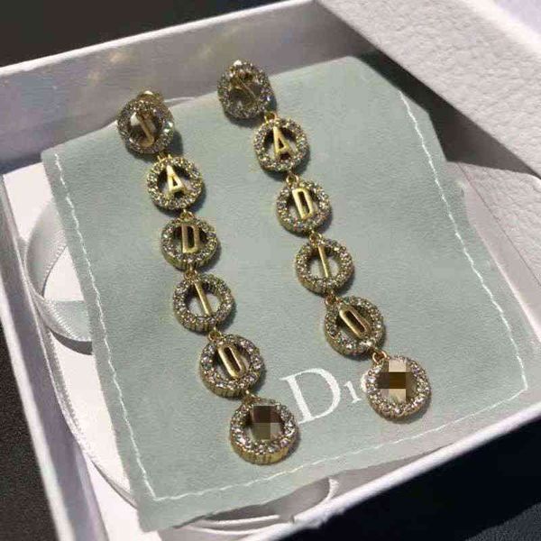 

70% off fashion new ja letter tassel net red full diamond earrings female, Golden