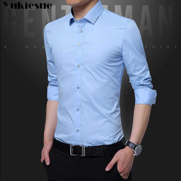 Mode Gedruckt Männer Hemden Blusen Schwarz Weiß Langarm Blousas Camisa Masculina Kleidung Plus größe 210608