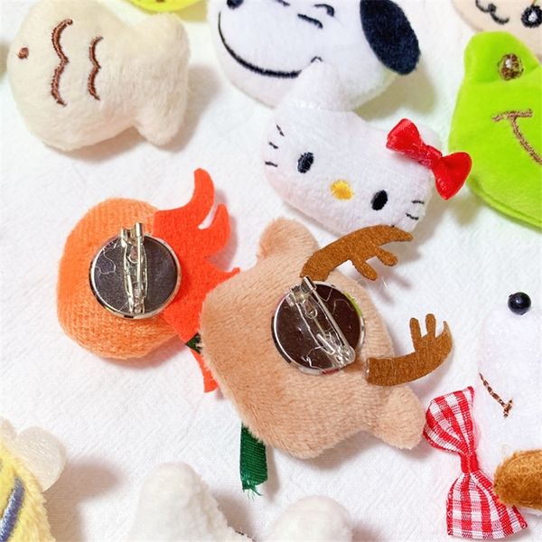 

bqfe broochcartooncute brooches animalsmall bag accessory baby pindress pins decorationpindollplush accessories broochpincartooncute animal, Gray