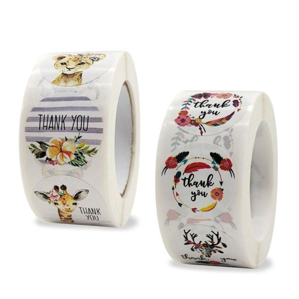 

pack 500pcs envelope tab stickers 1 inch cute animals round sealing labels for small business gift wrap