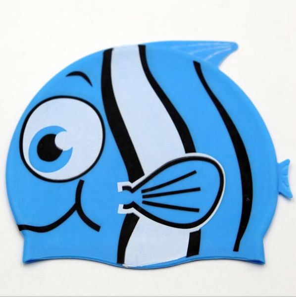 Cuffia da nuoto in silicone per bambini cappello da nuoto con protezione per le orecchie dei cartoni animati Cuffia da bagno flessibile Sport Accessori per piscina da bagno impermeabili