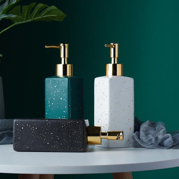 

350ml square round ceramic soap dispenser shampoo bottle porcelain hand sanitizer bathroom accessories liquid