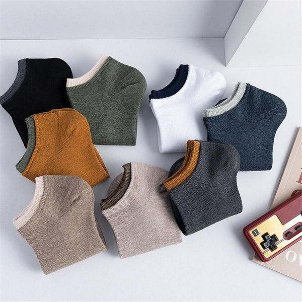 

men's socks summer thin deodorant boat cotton mesh breathable non-slip leisure all-match invisible color matching, Black