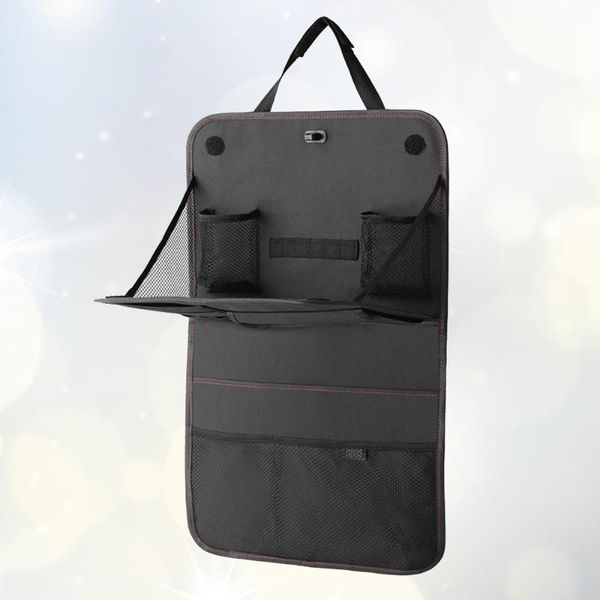 

car organizer foldable backseat bag durable storage rear-seat pouch seat hanging with table for auto vehicle automobile (b