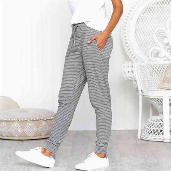 

womens pants fashion elegant striped bandage casual streetwear pant trousers boho femme capris, Black;white