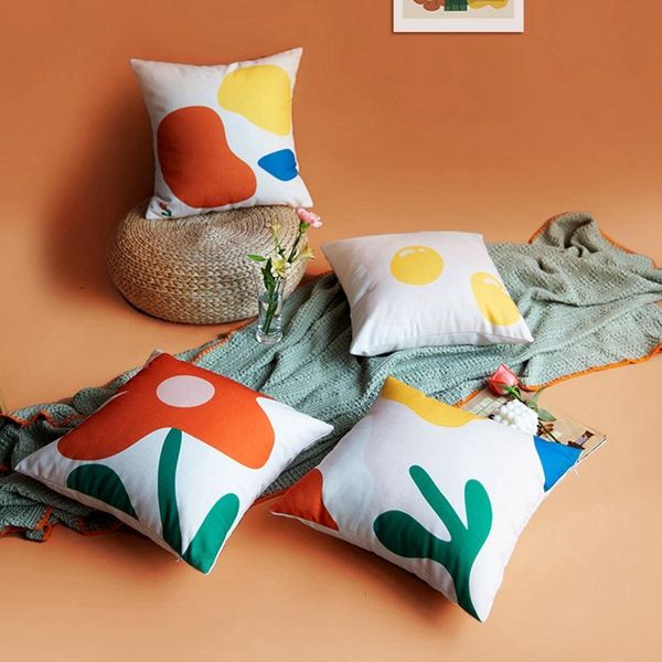 

cushion/decorative pillow throw cover cartoon orange yellow green flowers printed decorative pillows home office decor sofa chair bed cushio