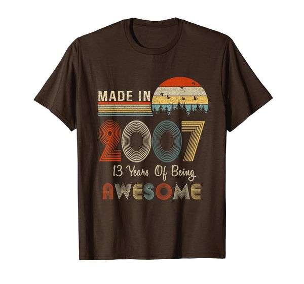 

vintage made in 2007 13 years of being awesome t-shirt, White;black