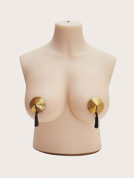 

2pairs plus tassel charm sequin nipple cover h5uu#, Black;white