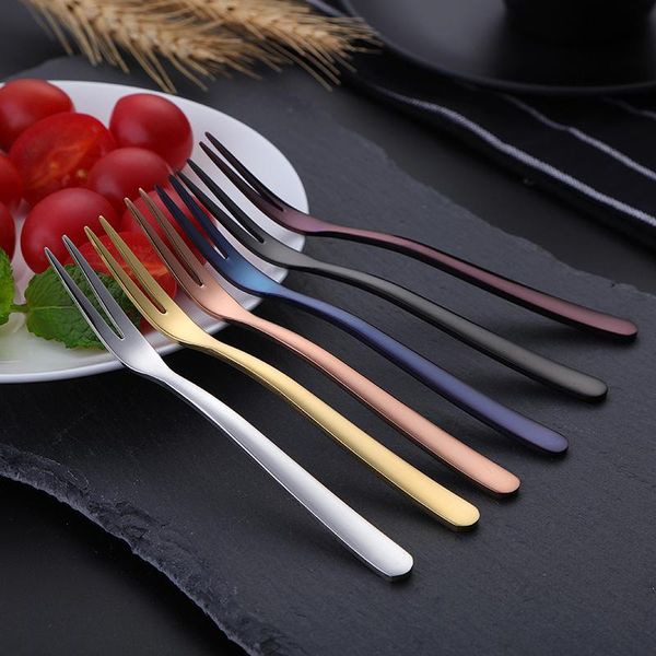 

forks el restaurant party supplies colorful salad cake fork dessert stainless steel lovely fruit 10pcs/set
