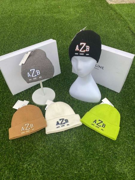 

hat ader * knitted women's version trendy autumn and winter versatile casual pullover winter warm letter wool, Blue;gray