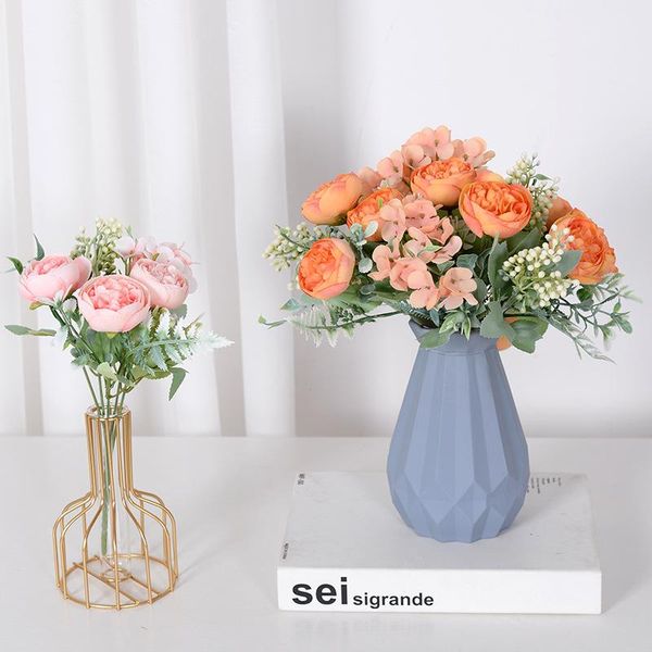 

decorative flowers & wreaths selling beautiful rose peony artificial silk small white bouquet home party winter wedding decoration fake
