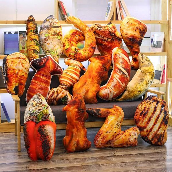 

cushion/decorative pillow funny realistic simulation plush toy soft cartoon animal trotter&chicken leg& shrimp fish stuffed doll sofa toys p