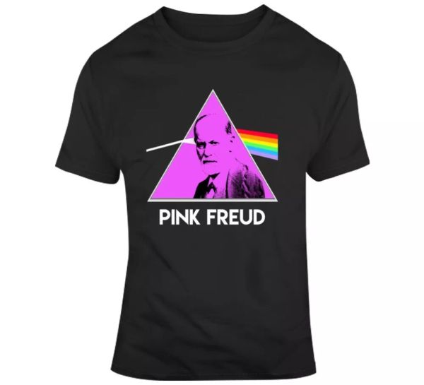 

pink freud funny parody rock band t shirt, White;black