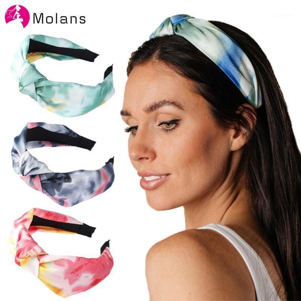 

molans soft knotted headband women hairbands turban wide bezel simple hair hoop bands girls accessories headwear 20211