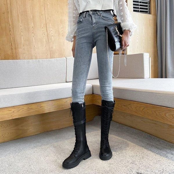 

boots 2021 brand spring women knee high thigh over the thick platform booties, Black