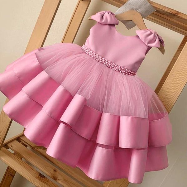 

girl's dresses 12 18 24 months baby girls birthday dress lace tulle layers princess tutu christening gown toddler born baptism clothes, Red;yellow