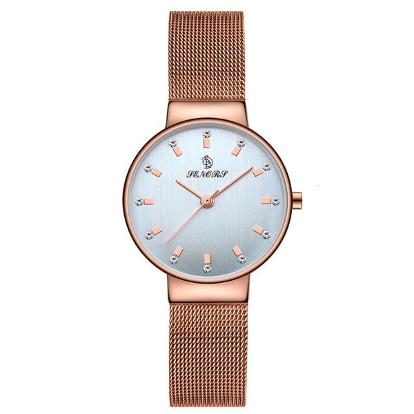 

senors diamond mesh leisure quartz watch women's 037 waterproof simple fashion high grade gift, Slivery;brown