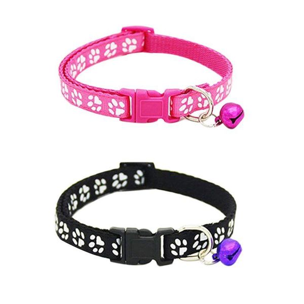 

pack adjustable cat collar with bell, fashion print design pet collar, safety quick release breakaway for cats (ros collars & leads