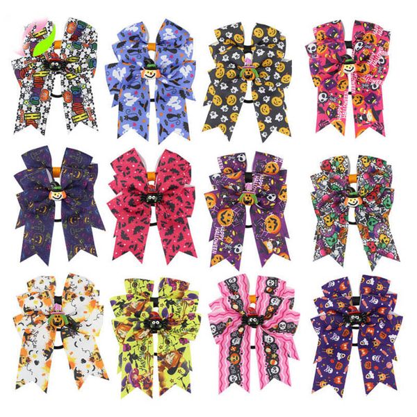 

girls hair accessories tie ribbon kids hairbands bands bows childrens halloween ring handmade holiday decoration bowknot scrunchies b8818, Slivery;white