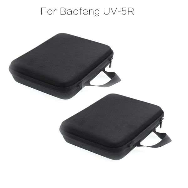 

walkie talkie 2pcs two way radio case handbag portable storage hand carry for baofeng uv-82 uv-5r series bag launched hunting
