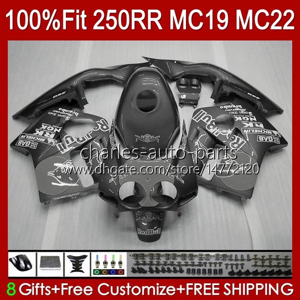 Injeção de kit de corpo para Honda MC19 CBR 250rr 250 RR CC 250R 88 89 Bodywork 112HC.213 CBR250RR 1988 1989 CBR250 RR CC 1988-1989 CBR 250cc 88-89 OEM Feeding Grey Glossy