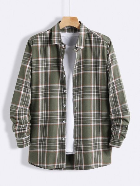

men plaid button up shirt without tee l1ot#, White;black